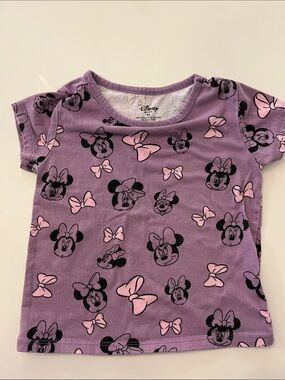 Disney Purple Tee with Pink Bow & Minnie Print